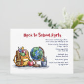 Zurück zur Party Einladung des Schultages (Stehend Vorderseite)