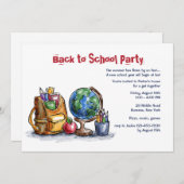 Zurück zur Party Einladung des Schultages (Vorne/Hinten)