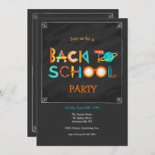 Zurück zur Party für Schulelemente Einladung (Vorne/Hinten)