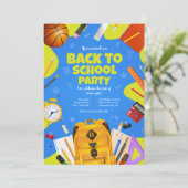 Zurück zur Party in der Schule Einladung (Stehend Vorderseite)