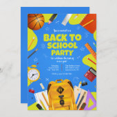 Zurück zur Party in der Schule Einladung (Vorne/Hinten)