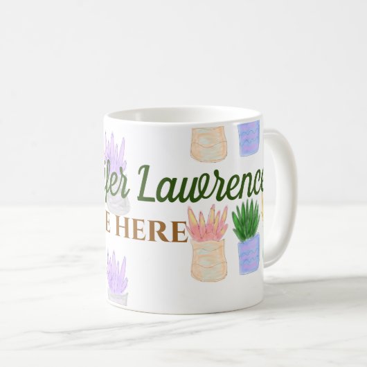 Zurück zur Pflanze des Lehrernamens "Succules" Kaffeetasse (VorderseiteRechts)