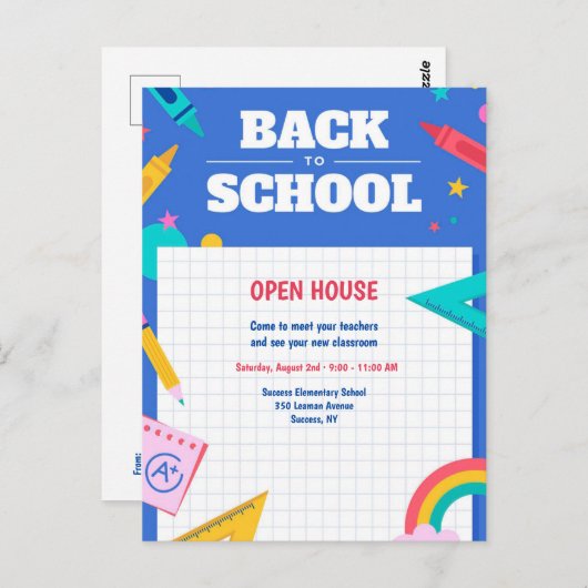 Zurück zur Postkarte der Schule (Vorne/Hinten)