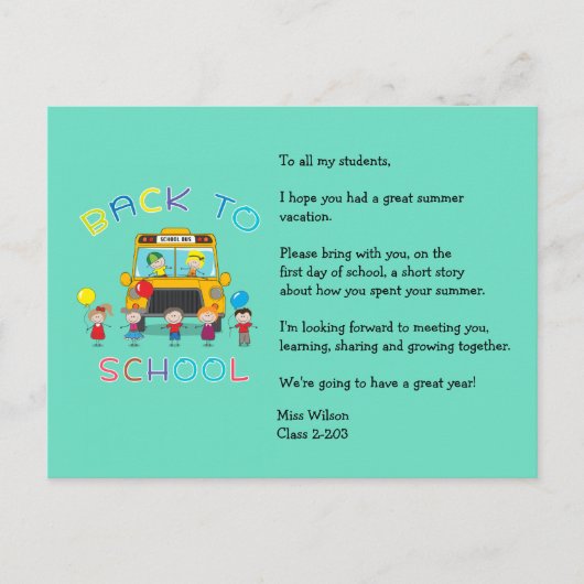 Zurück zur Postkarte des Lehrers für Eisbrecher (Vorderseite)