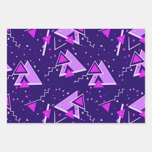 Zurück zur Retro-Sammlung der 80er Jahre Geschenkpapier Set (Vorderseite)