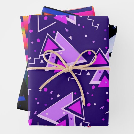 Zurück zur Retro-Sammlung der 80er Jahre Geschenkpapier Set (Beispiel)