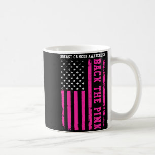 Zurück zur rosa amerikanischen Flagge Brustkrebs Kaffeetasse