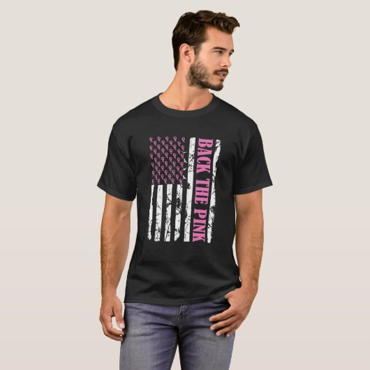 Zurück zur rosa Brustkrebserkrankung - Fahne T-Shirt (Vorne ganz)