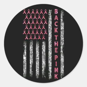 Zurück zur rosa Flachbandmarkierung Brustkrebs US Runder Aufkleber