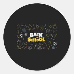 Zurück zur Schulabteilung - Maske, der witzige Leh Runder Aufkleber