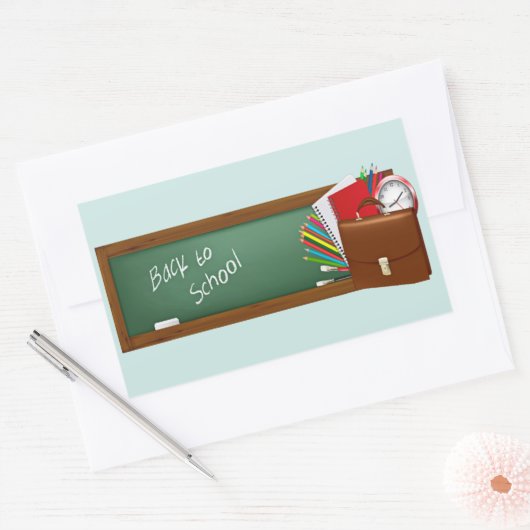 Zurück zur Schulaufkleber Rechteckiger Aufkleber (Umschlag)