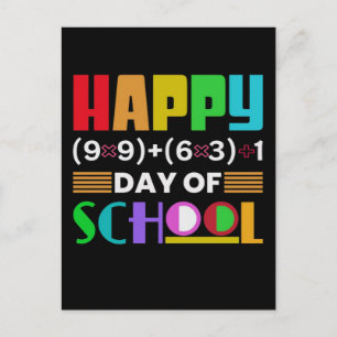Zurück zur Schule 100-Tage-T-Shirt-Design Postkarte