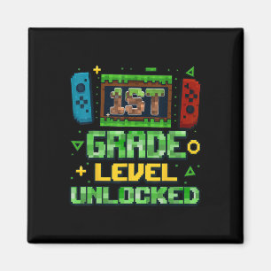 Zurück zur Schule 1. Klasse Jungen Gamer Erster Ta Magnet