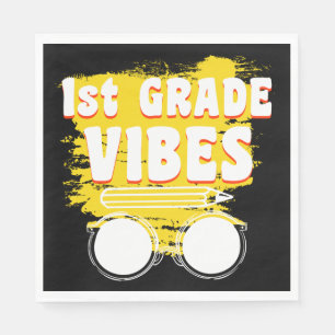 Zurück zur Schule 1. Klasse Vibes Shirt Erster Tag Serviette