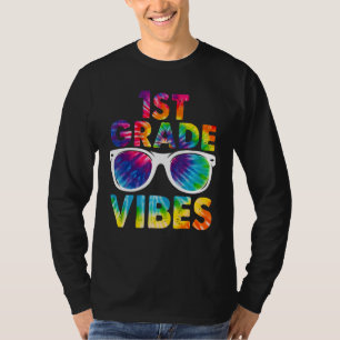 Zurück zur Schule 1. Klasse Vibes Tie Dye Erster T T-Shirt