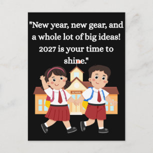 Zurück zur Schule 2027 Kinder Motivational Postkarte