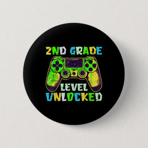 Zurück zur Schule 2. Klasse Boys Gamer Erster Tag Button