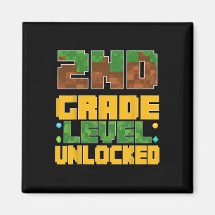 Zurück zur Schule 2. Klasse Jungen Gamer Erster Ta Magnet