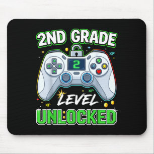 Zurück zur Schule 2. Klasse Jungen Gamer erster Ta Mousepad