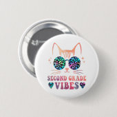 Zurück zur Schule 2. Klasse Vibes Leopard e Dye Ca Button (Vorne & Hinten)