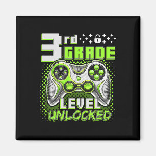 Zurück zur Schule 3. Klasse Jungen Gamer Erster Sc Magnet