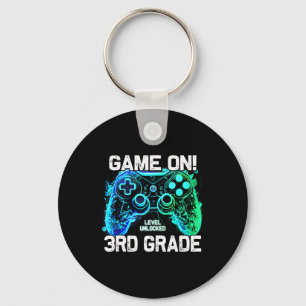 Zurück zur Schule 3. Klasse Jungen Gamer Erster Sc Schlüsselanhänger