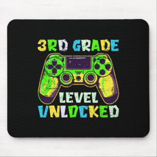 Zurück zur Schule 3. Klasse Jungen Gamer Erster Ta Mousepad
