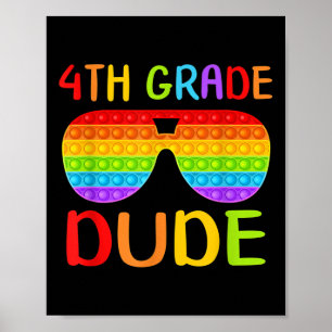 Zurück zur Schule 4. Klasse Typ Sonnenbrille Pop I Poster