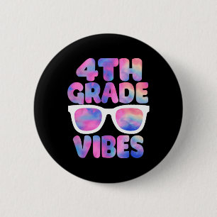 Zurück zur Schule 4. Klasse Vibes Erster Tag Lehre Button