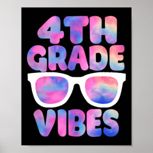 Zurück zur Schule 4. Klasse Vibes Erster Tag Lehre Poster