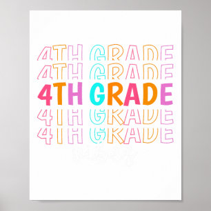 Zurück zur Schule 4. Klasse Vibes Retro Lehrer Sch Poster