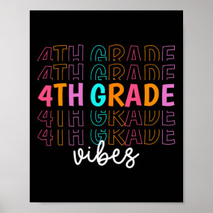 Zurück zur Schule 4. Klasse Vibes Retro Lehrer Sch Poster