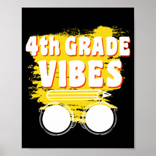 Zurück zur Schule 4. Klasse Vibes Shirt Erster Tag Poster