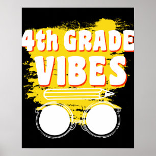 Zurück zur Schule 4. Klasse Vibes Shirt Erster Tag Poster