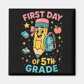 Zurück zur Schule 5. Klasse Niedlicher Stift Magnet (Vorne)