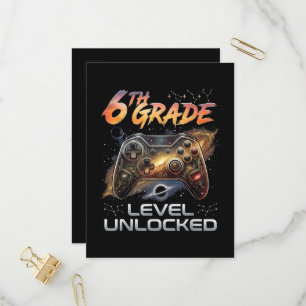 Zurück zur Schule 6. Klasse Gamer Erster Schultag Einladungspostkarte