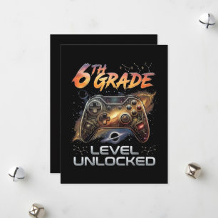 Zurück zur Schule 6. Klasse Gamer Erster Schultag Feiertagskarte
