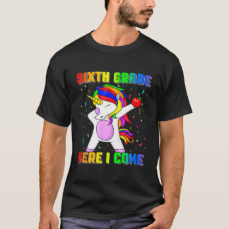 Zurück zur Schule 6. Klasse Unicorn Dabbing Kinder T-Shirt