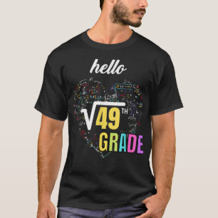 Zurück zur Schule 7. Platz Wurzel von 49 Mathemati T-Shirt