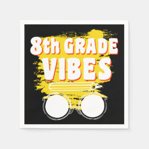 Zurück zur Schule 8. Klasse Vibes Shirt Erster Tag Serviette
