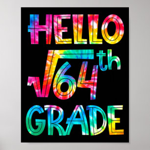 Zurück zur Schule 8. Platz Wurzel von 64 Mathemati Poster