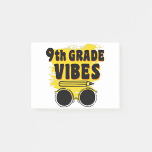 Zurück zur Schule 9. Klasse Vibes Shirt Erster Tag Post-it Klebezettel