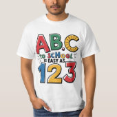 Zurück zur Schule - ABC Easy als 123 T-Shirt (Vorderseite)