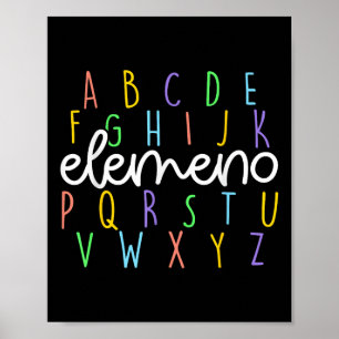 Zurück zur Schule Abc Elemeno Kindergarten-Lehrer Poster