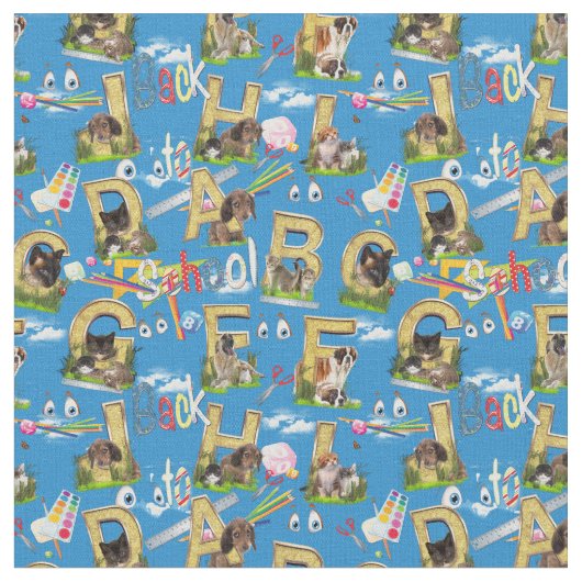Zurück zur Schule ABC-Fabric Stoff (Nahaufnahme)