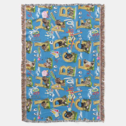 Zurück zur Schule ABC Wiederholung des Designs Decke (Vorderseite Vertikal)