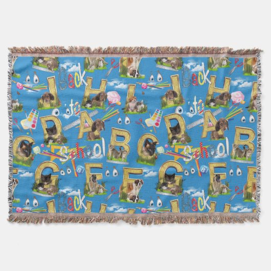 Zurück zur Schule ABC Wiederholung des Designs Decke (Vorderseite)