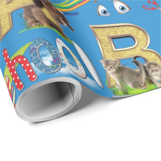 Zurück zur Schule ABC Wiederholung des Designs Geschenkpapier (Rolleneckpunkt)