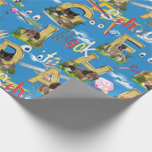 Zurück zur Schule ABC Wiederholung des Designs Geschenkpapier (Ecke)
