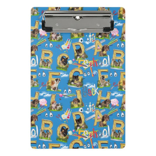 Zurück zur Schule ABC Wiederholung des Designs Mini Klemmbrett (Vorderseite)